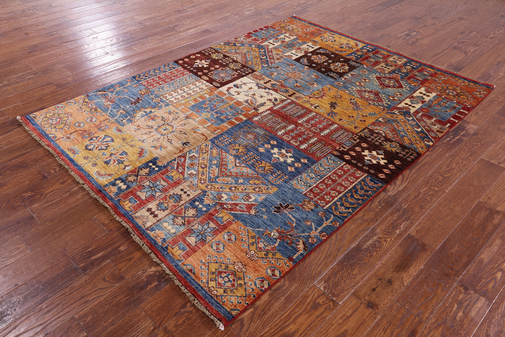 Super Kazak Hand Knotted Wool Rug - 5' 10" X 7' 9" - Golden Nile