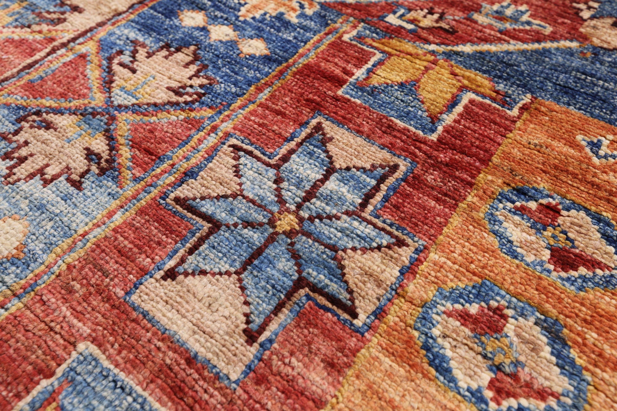 Super Kazak Hand Knotted Wool Rug - 5' 10" X 7' 9" - Golden Nile
