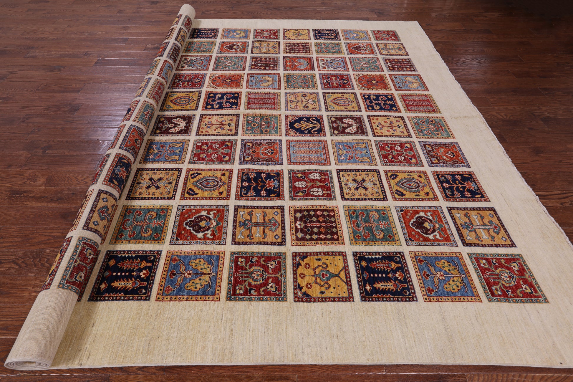 Ivory Garden Design Persian Hand Knotted Wool Rug - 10' 0" X 12' 6" - Golden Nile