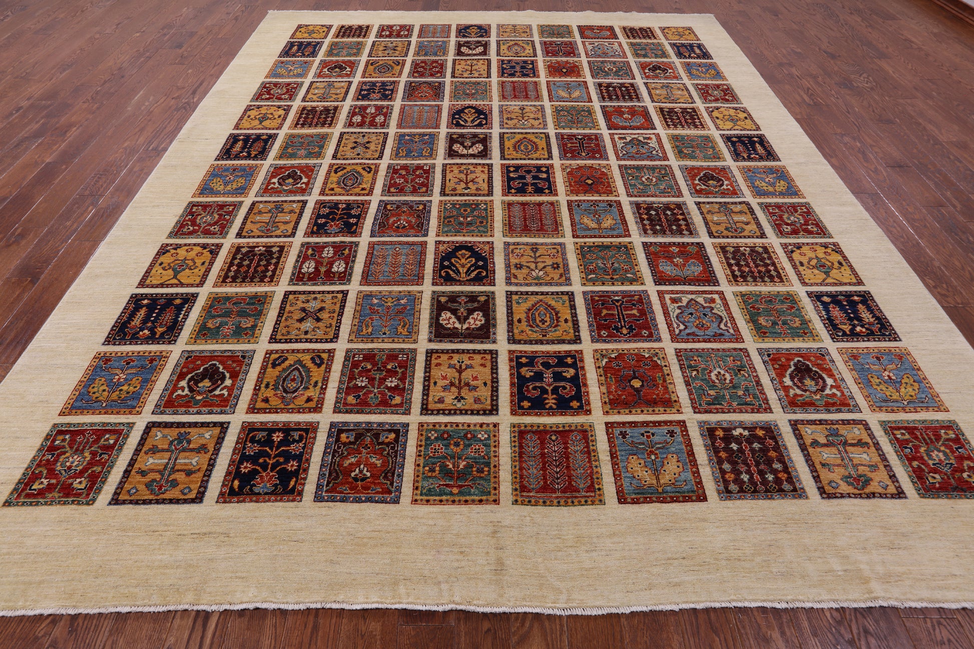 Ivory Garden Design Persian Hand Knotted Wool Rug - 10' 0" X 12' 6" - Golden Nile