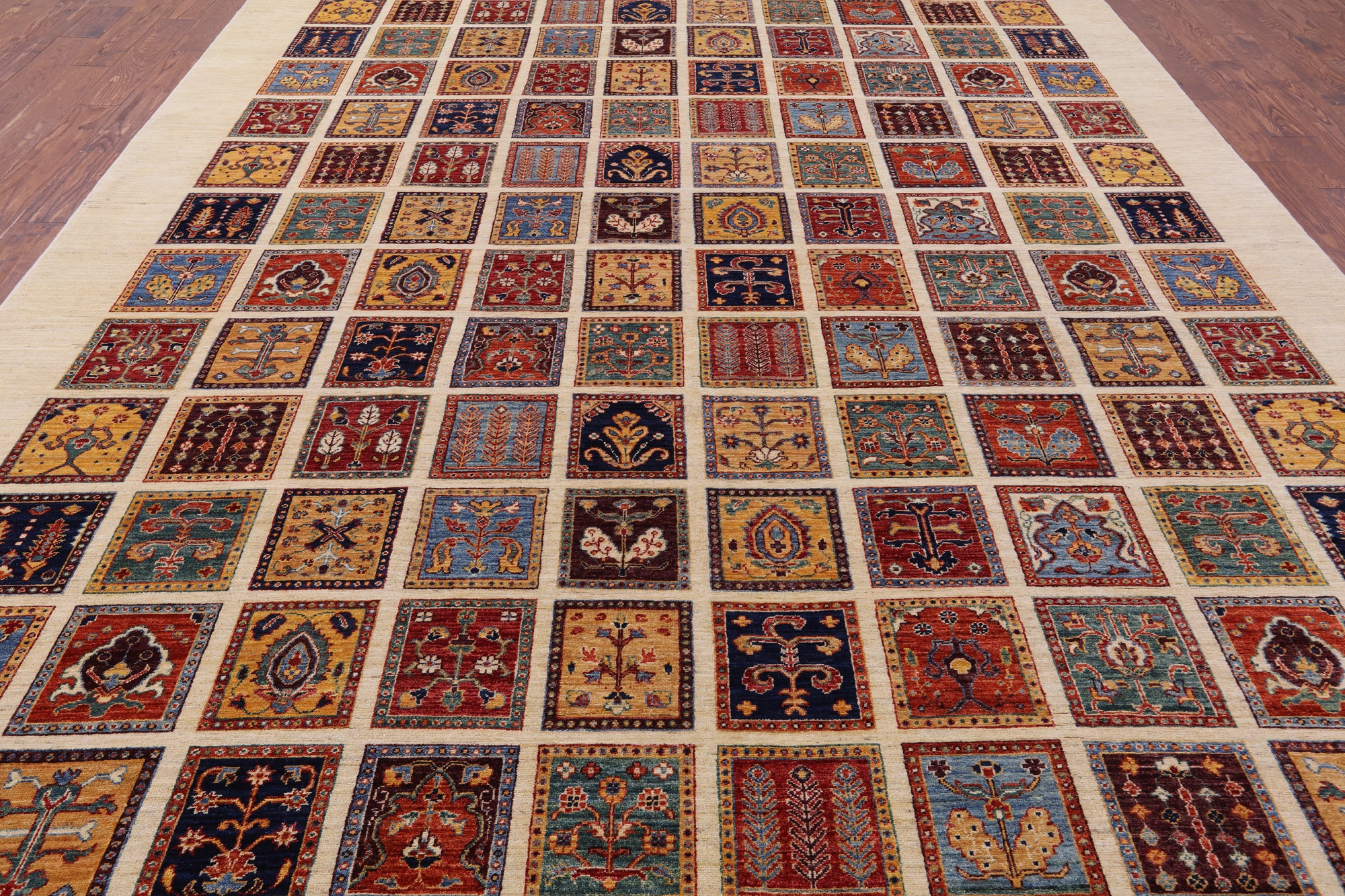Ivory Garden Design Persian Hand Knotted Wool Rug - 10' 0" X 12' 6" - Golden Nile