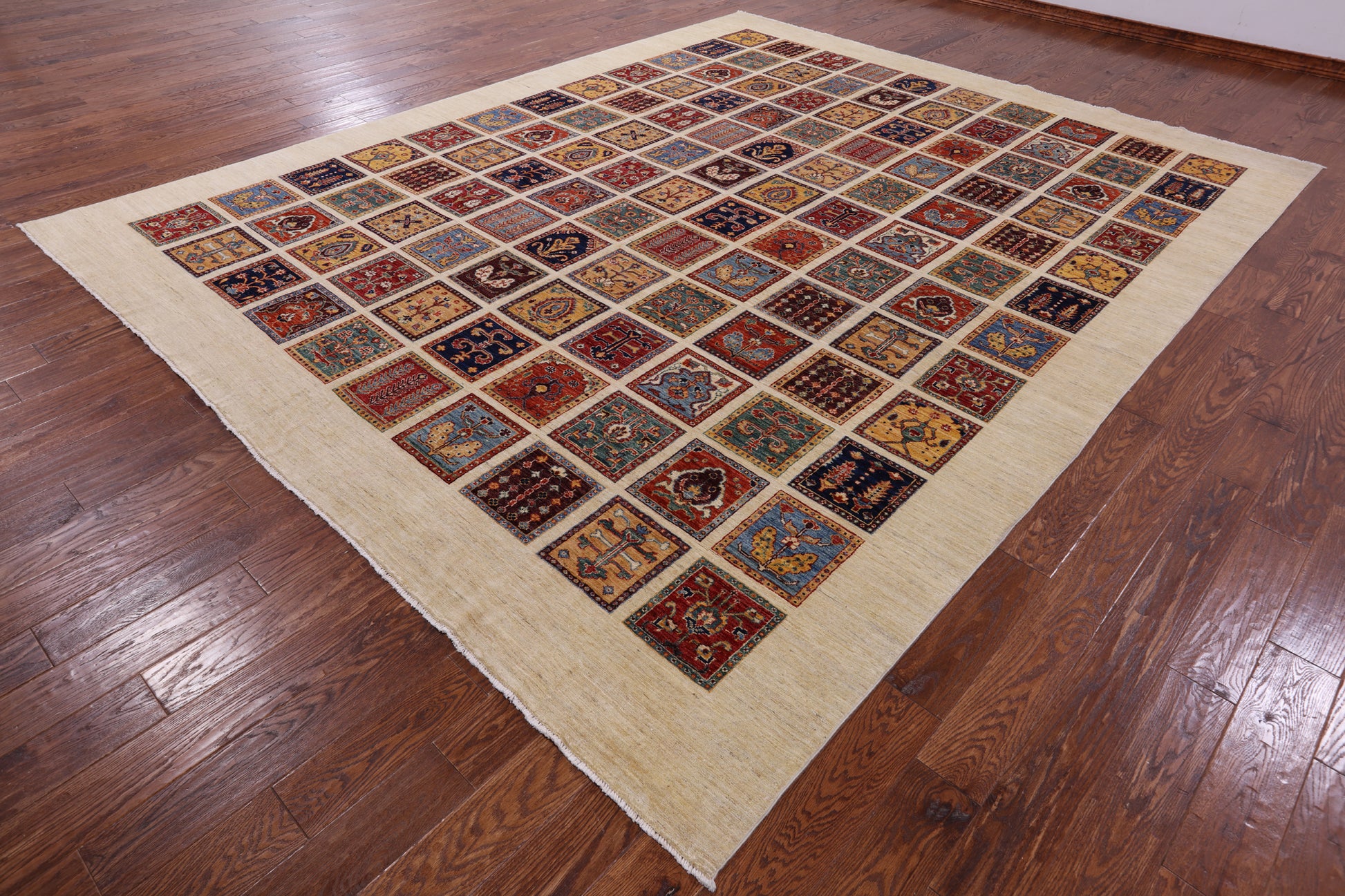 Ivory Garden Design Persian Hand Knotted Wool Rug - 10' 0" X 12' 6" - Golden Nile