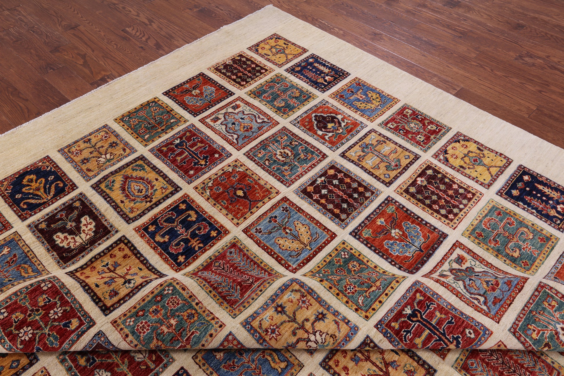 Ivory Garden Design Persian Hand Knotted Wool Rug - 10' 0" X 12' 6" - Golden Nile