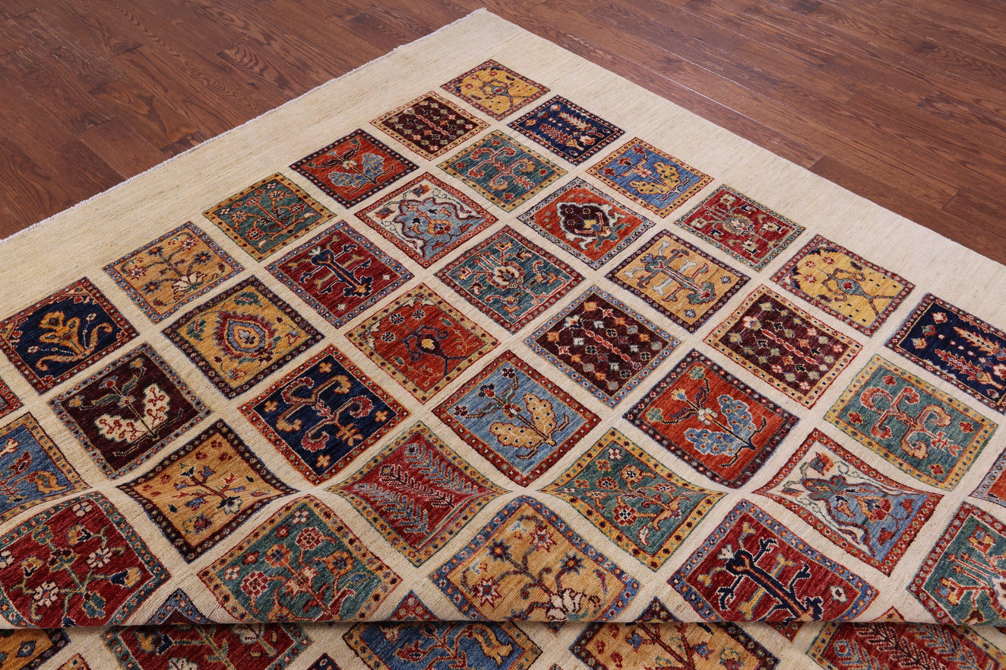 Ivory Garden Design Persian Hand Knotted Wool Rug - 10' 0" X 12' 6" - Golden Nile