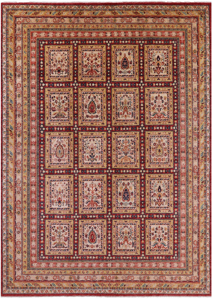 Garden Design Persian Hand Knotted Wool Rug - 8' 2" X 11' 4" - Golden Nile