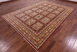 Garden Design Persian Hand Knotted Wool Rug - 8' 2" X 11' 4" - Golden Nile