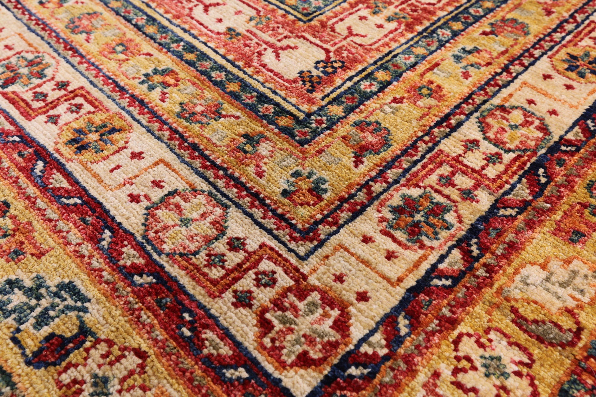 Garden Design Persian Hand Knotted Wool Rug - 8' 2" X 11' 4" - Golden Nile