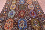 Brown Turkmen Ersari Hand Knotted Wool Rug - 5' 9" X 8' 0" - Golden Nile