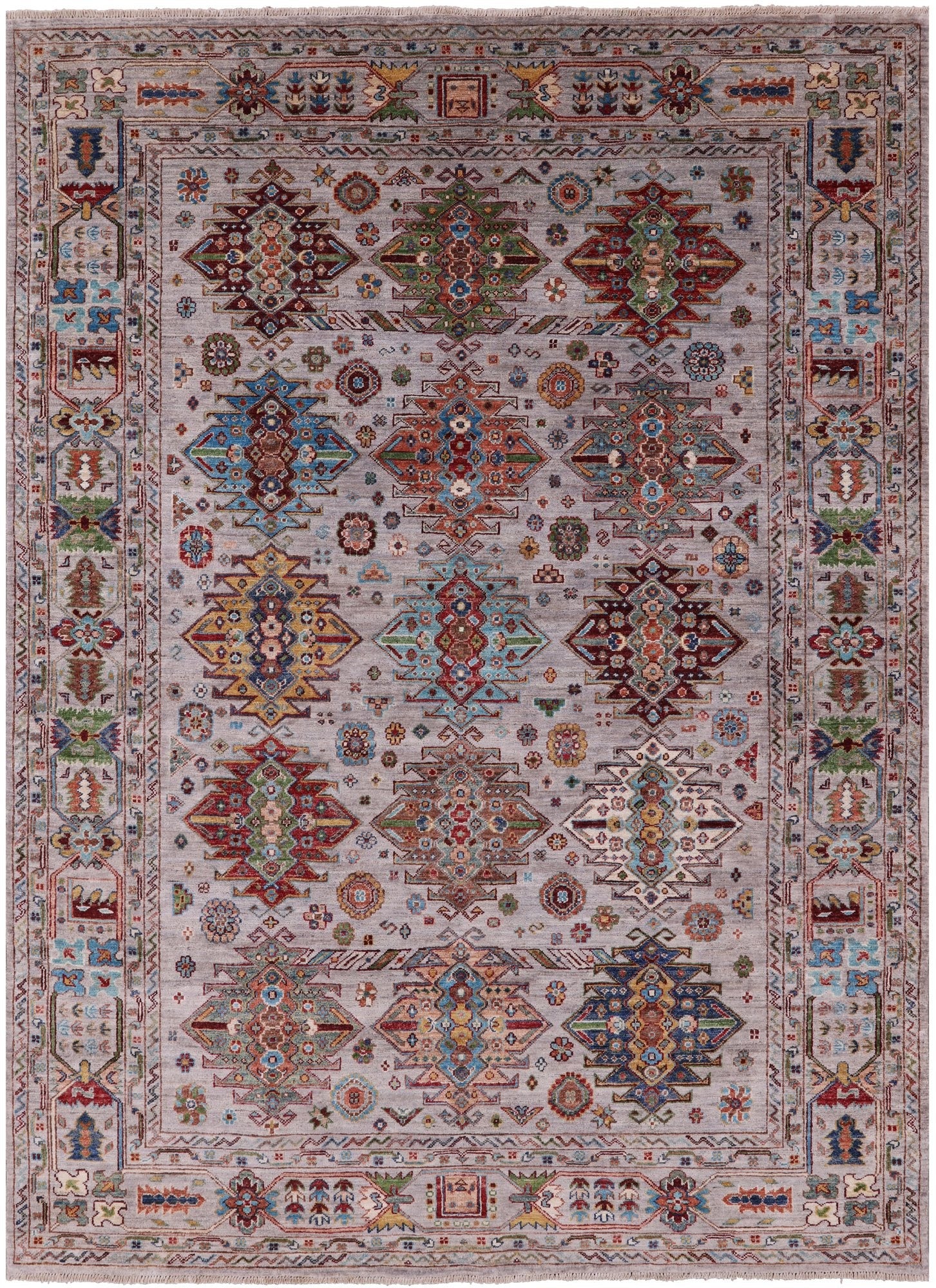 Turkmen Ersari Hand Knotted Wool Rug - 5' 9" X 7' 8" - Golden Nile