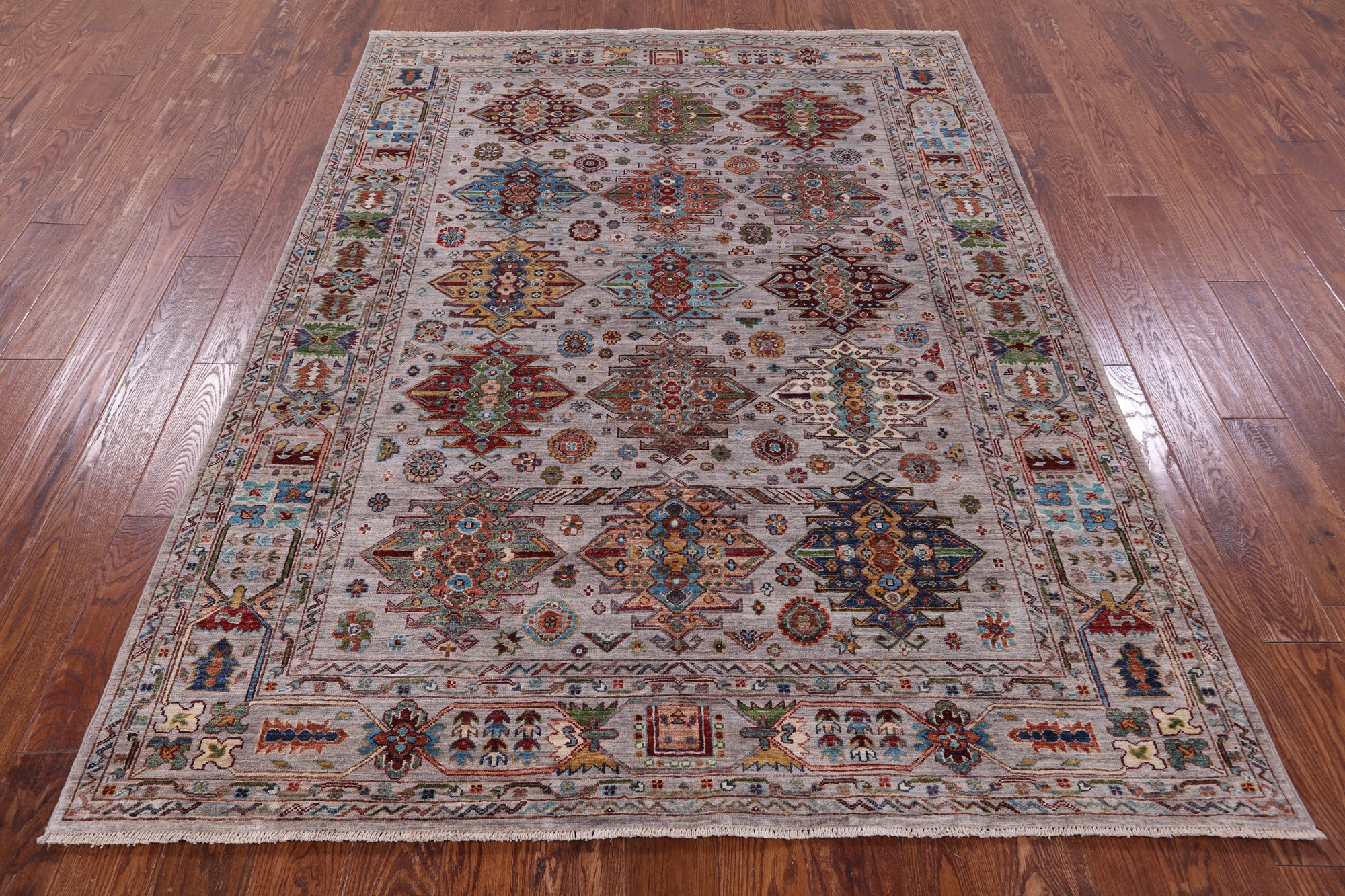 Turkmen Ersari Hand Knotted Wool Rug - 5' 9" X 7' 8" - Golden Nile