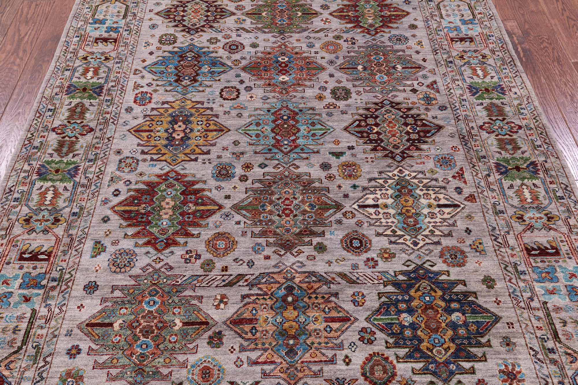 Turkmen Ersari Hand Knotted Wool Rug - 5' 9" X 7' 8" - Golden Nile