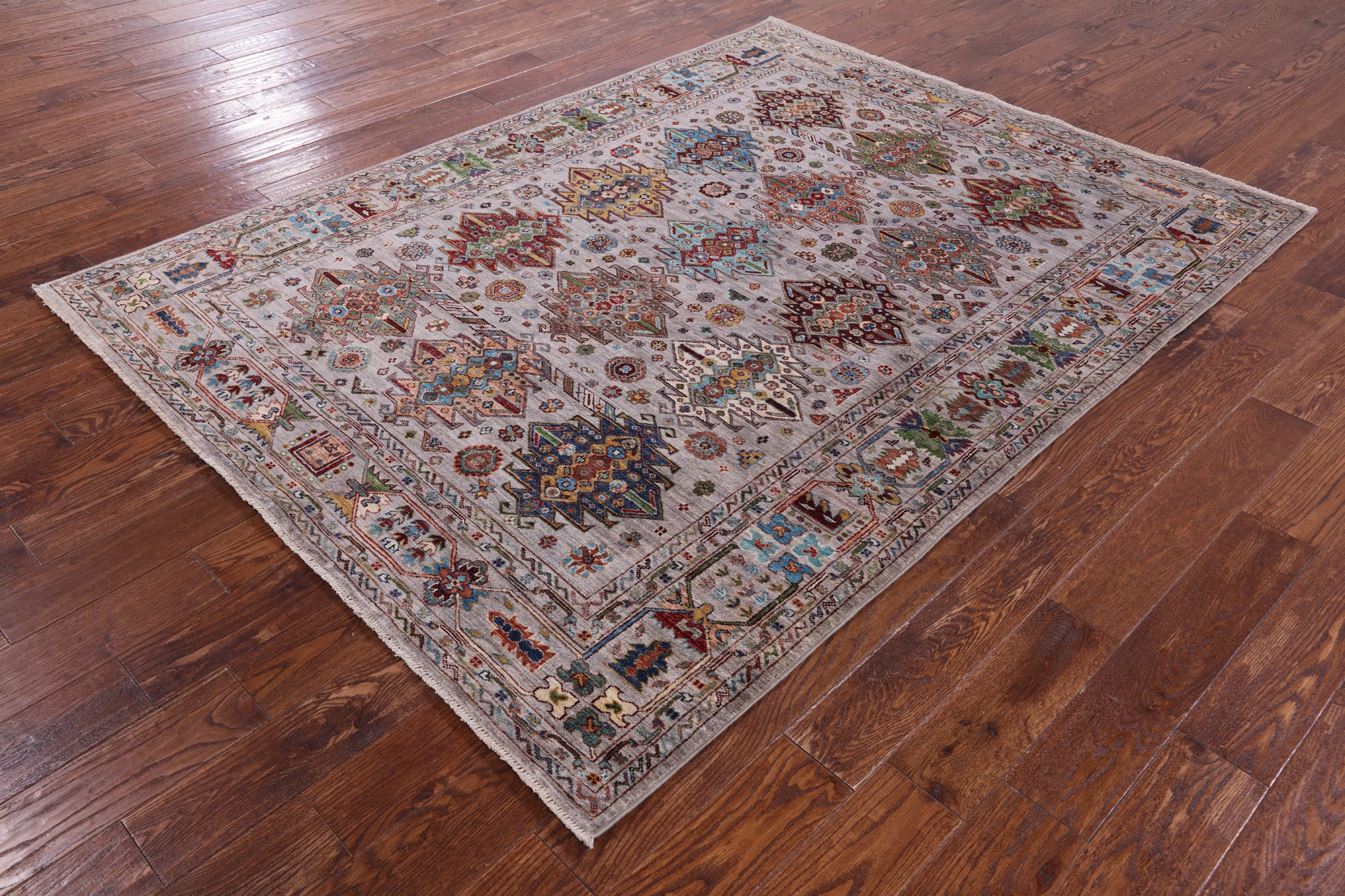 Turkmen Ersari Hand Knotted Wool Rug - 5' 9" X 7' 8" - Golden Nile