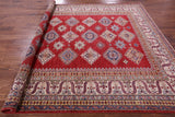 Red Super Kazak Handmade Wool Rug - 8' 1" X 9' 10" - Golden Nile