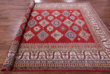 Red Super Kazak Handmade Wool Rug - 8' 1" X 9' 10" - Golden Nile