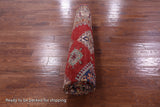 Red Super Kazak Handmade Wool Rug - 8' 1" X 9' 10" - Golden Nile