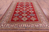 Red Super Kazak Handmade Wool Rug - 8' 1" X 9' 10" - Golden Nile