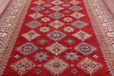 Red Super Kazak Handmade Wool Rug - 8' 1" X 9' 10" - Golden Nile