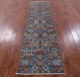 Peshawar Hand Knotted Wool Runner Rug - 2' 8" X 9' 10" - Golden Nile