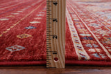 Red Khorjin Persian Gabbeh Handmade Wool Rug - 8' 2" X 9' 7" - Golden Nile