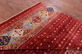 Red Khorjin Persian Gabbeh Handmade Wool Rug - 8' 2" X 9' 7" - Golden Nile