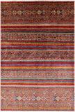 Khorjin Persian Gabbeh Handmade Wool Rug - 5' 8" X 8' 3" - Golden Nile