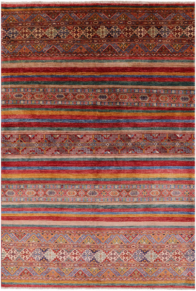Khorjin Persian Gabbeh Handmade Wool Rug - 5' 8" X 8' 3" - Golden Nile