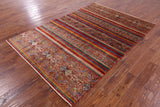 Khorjin Persian Gabbeh Handmade Wool Rug - 5' 8" X 8' 3" - Golden Nile
