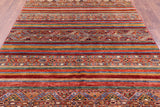 Khorjin Persian Gabbeh Hand Knotted Wool Rug - 6' 7" X 9' 9" - Golden Nile