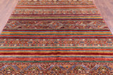 Khorjin Persian Gabbeh Hand Knotted Wool Rug - 6' 7" X 9' 9" - Golden Nile