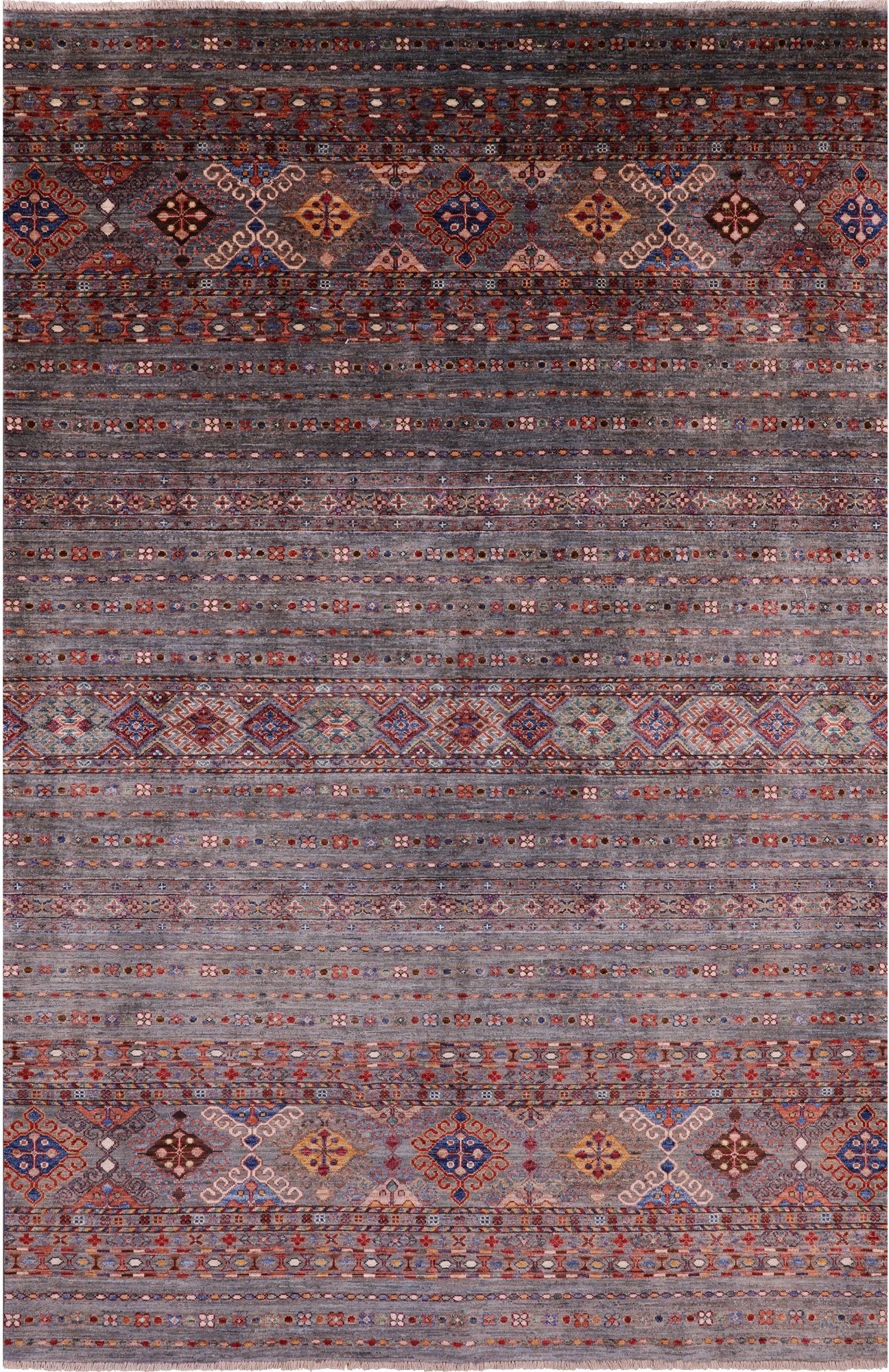 Khorjin Persian Gabbeh Hand Knotted Wool Rug - 6' 0" X 9' 1" - Golden Nile