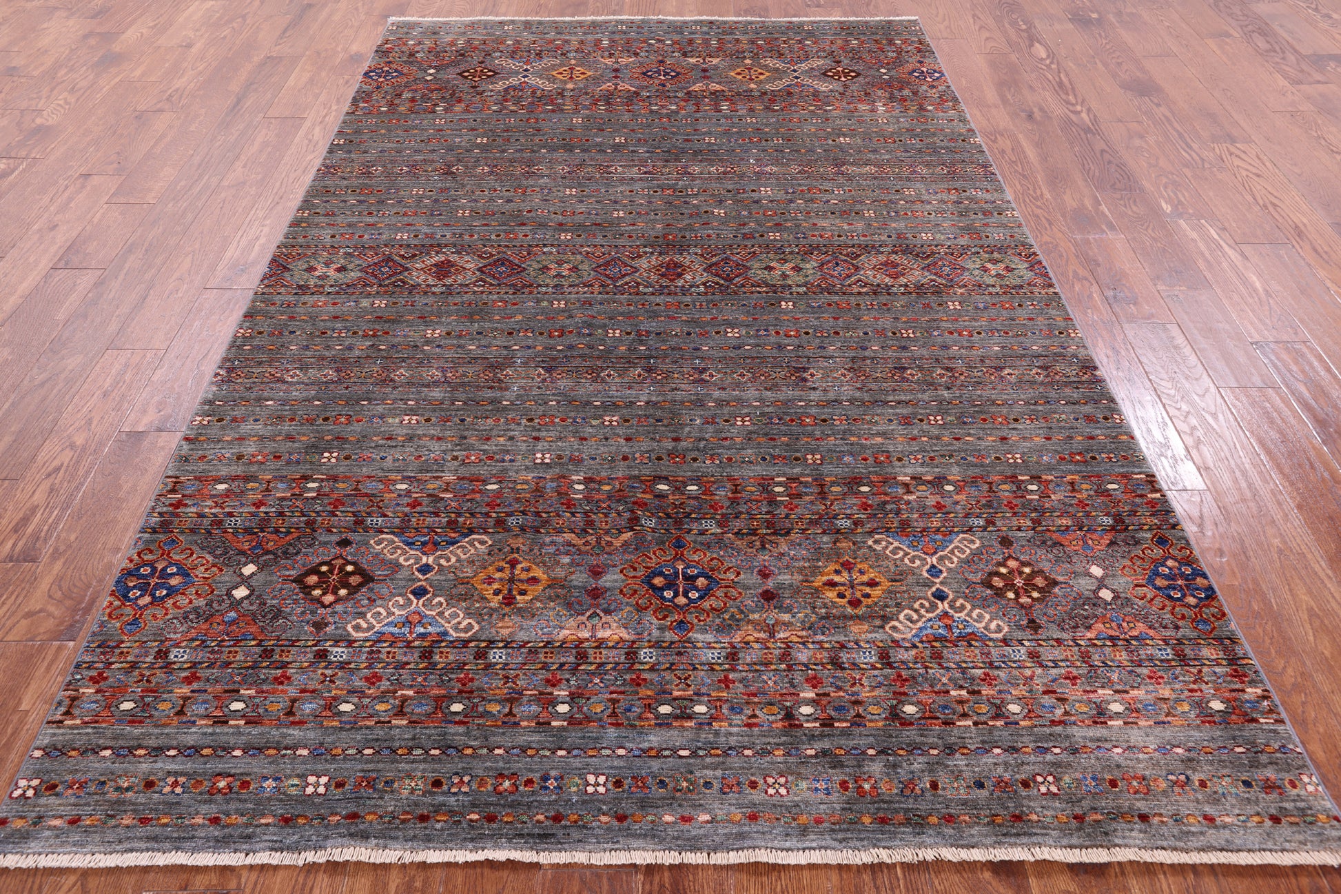 Khorjin Persian Gabbeh Hand Knotted Wool Rug - 6' 0" X 9' 1" - Golden Nile