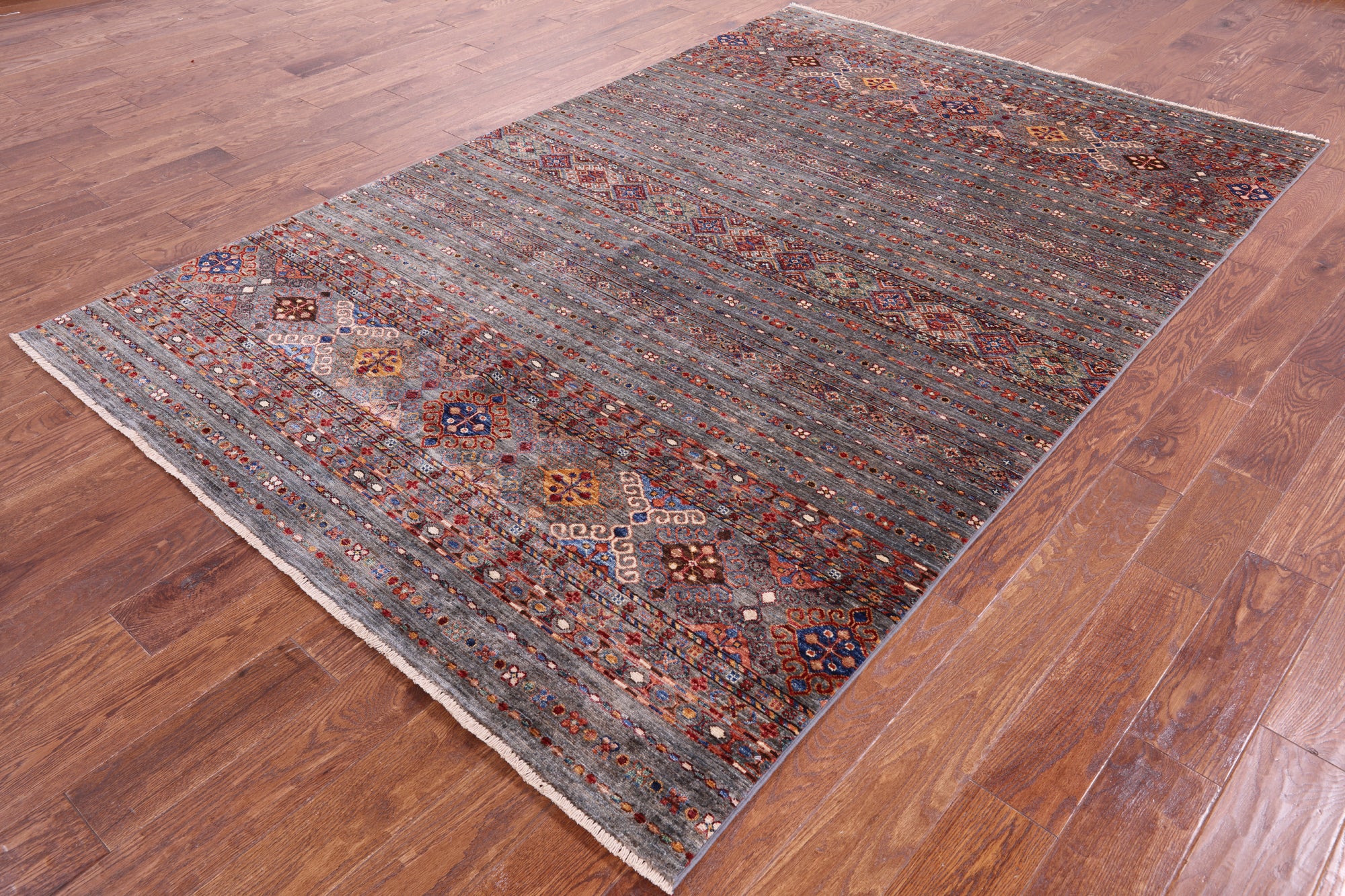 Khorjin Persian Gabbeh Hand Knotted Wool Rug - 6' 0" X 9' 1" - Golden Nile