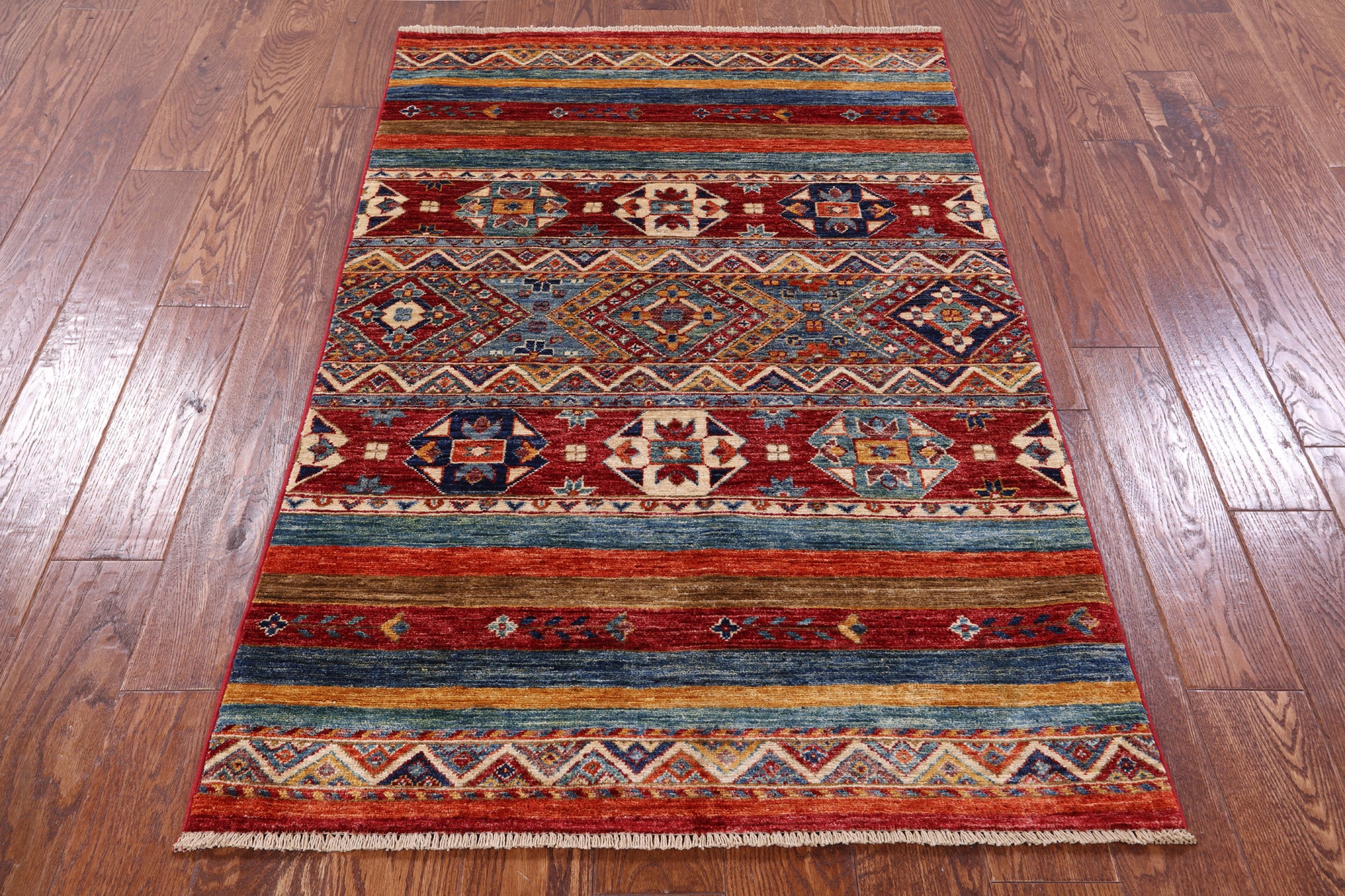 Khorjin Persian Gabbeh Handmade Wool Rug - 3' 2" X 4' 11" - Golden Nile