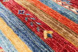 Khorjin Persian Gabbeh Handmade Wool Rug - 3' 2" X 4' 11" - Golden Nile