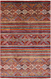 Khorjin Persian Gabbeh Hand Knotted Wool Rug - 3' 3" X 4' 10" - Golden Nile