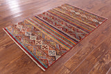 Khorjin Persian Gabbeh Hand Knotted Wool Rug - 3' 3" X 4' 10" - Golden Nile