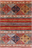 Khorjin Persian Gabbeh Handmade Wool Rug - 3' 3" X 4' 10" - Golden Nile