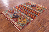 Khorjin Persian Gabbeh Handmade Wool Rug - 3' 3" X 4' 10" - Golden Nile