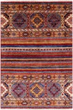 Khorjin Persian Gabbeh Handmade Wool Rug - 3' 4" X 4' 11" - Golden Nile