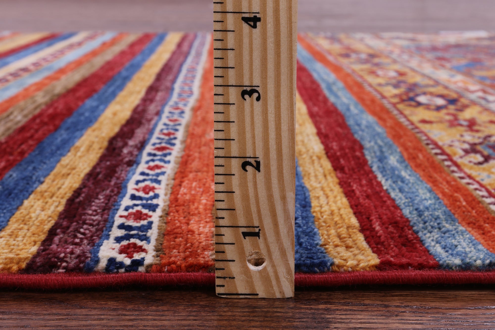 Khorjin Persian Gabbeh Handmade Wool Rug - 3' 4" X 4' 11" - Golden Nile
