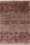 Khorjin Persian Gabbeh Hand Knotted Wool Rug - 3' 5" X 5' 0" - Golden Nile