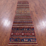 Tribal Persian Gabbeh Handmade Wool Runner Rug - 2' 6" X 11' 1" - Golden Nile