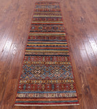 Khorjin Persian Gabbeh Handmade Wool Runner Rug - 2' 7" X 10' 3" - Golden Nile