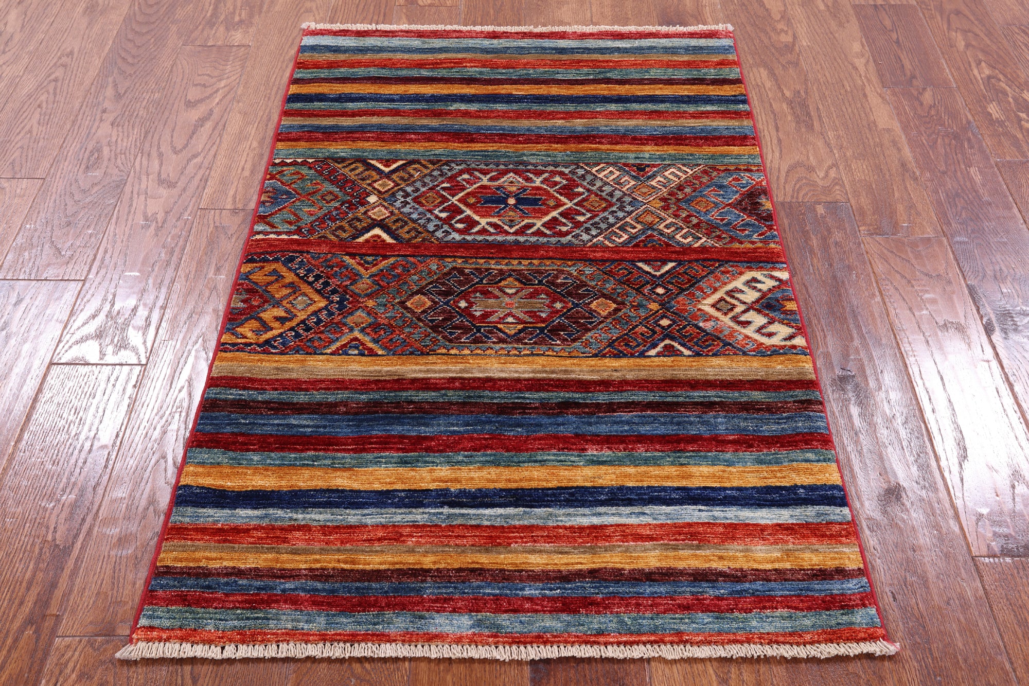 Khorjin Persian Gabbeh Hand Knotted Wool Rug - 2' 8" X 4' 0" - Golden Nile