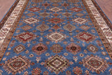 Blue Super Kazak Hand Knotted Wool Rug - 8' 11" X 12' 2" - Golden Nile