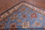 Blue Super Kazak Hand Knotted Wool Rug - 8' 11" X 12' 2" - Golden Nile