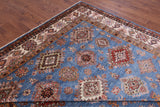 Blue Super Kazak Hand Knotted Wool Rug - 8' 11" X 12' 2" - Golden Nile