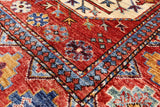Red Turkmen Ersari Hand Knotted Wool Rug - 4' 10" X 7' 0" - Golden Nile