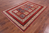 Red Garden Design Persian Hand Knotted Wool Rug - 5' 10" X 8' 0" - Golden Nile