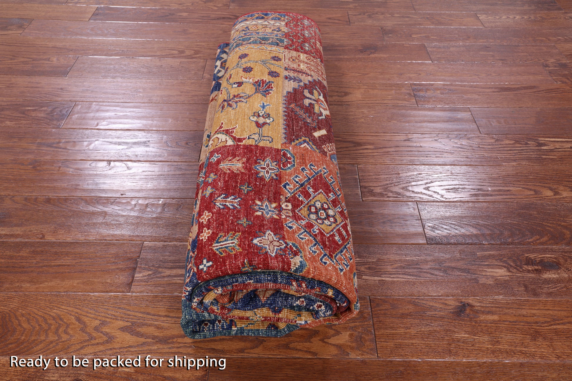 Super Kazak Handmade Wool Rug - 6' 8" X 9' 9" - Golden Nile
